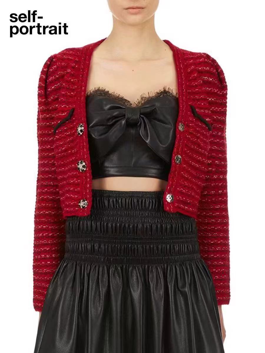 S fashion women's V-neck long sleeved cardigan jacket