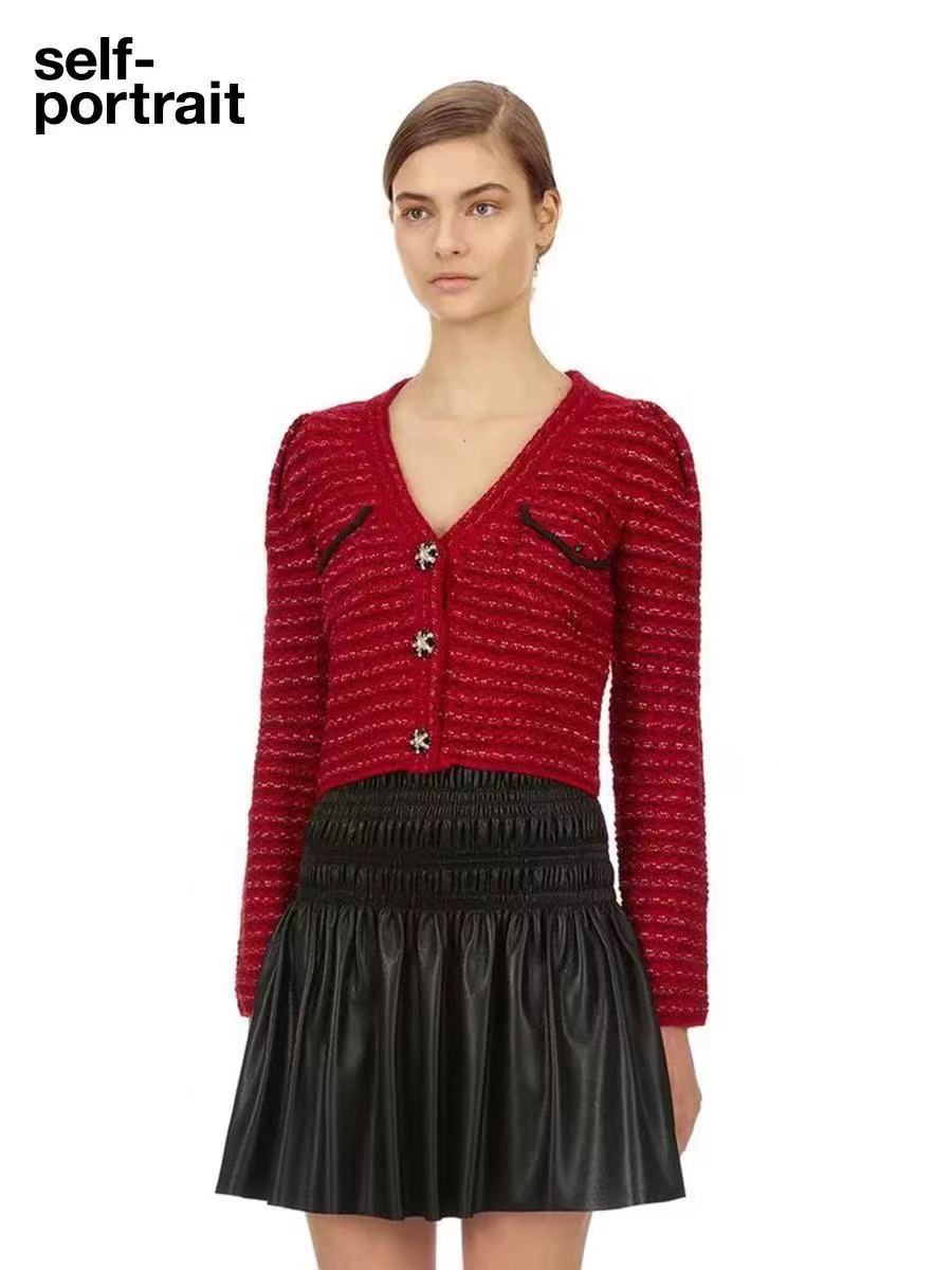 S fashion women's V-neck long sleeved cardigan jacket