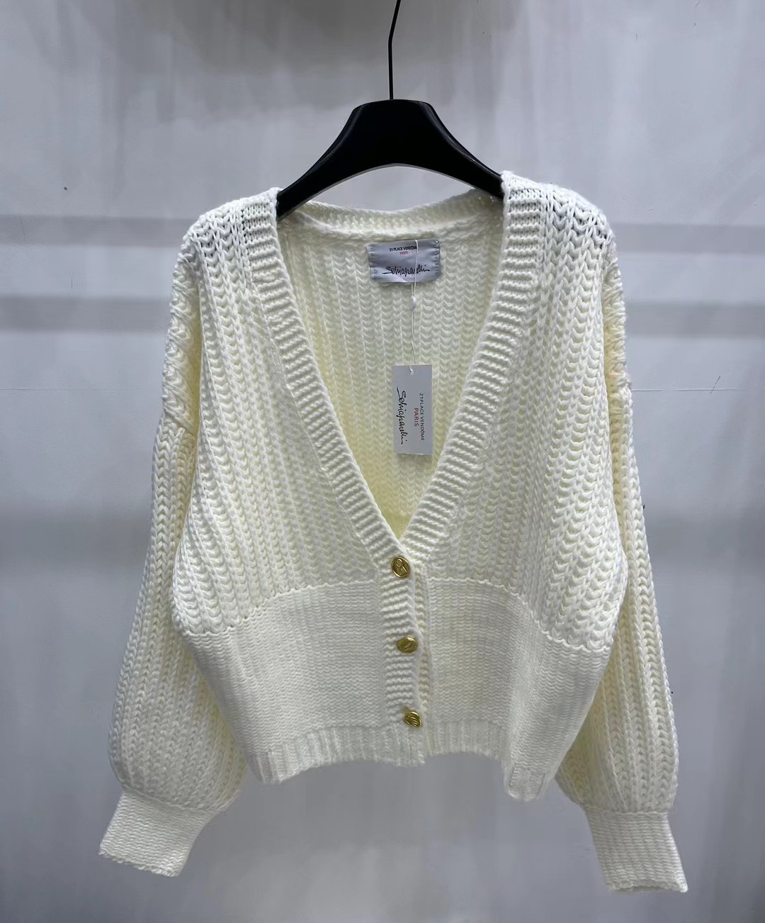 S fashion women's hollowed out V-neck long sleeved cardigan jacket