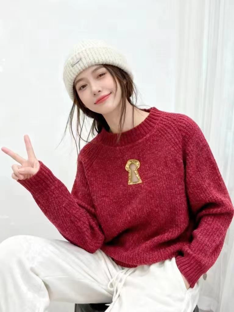 S Fashion Women's Round Neck Long Sleeve Top