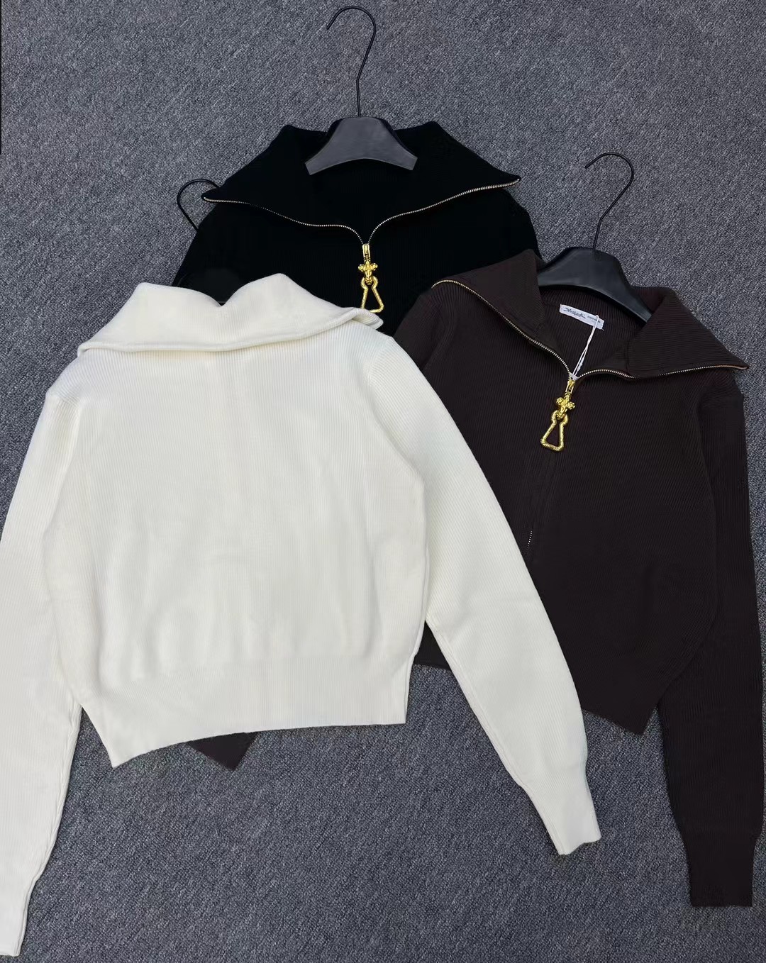 S Fashion Women's Zipper Collar Long Sleeve Jacket