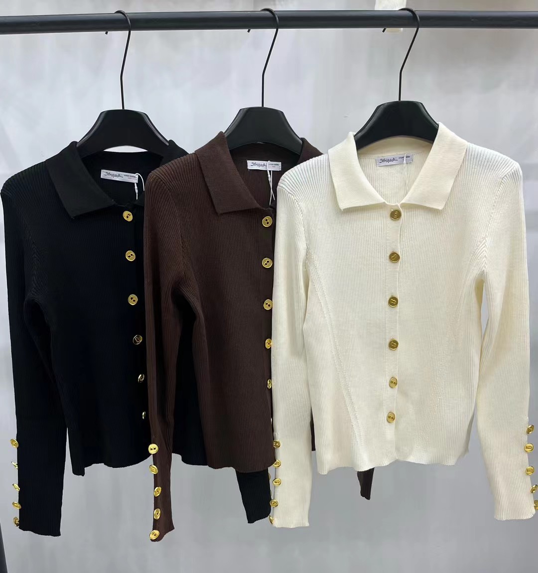 S Fashion Women's Long Sleeve Collar Cardigan