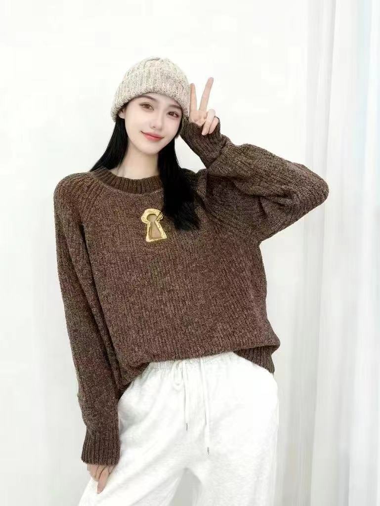 S Fashion Women's Round Neck Long Sleeve Top