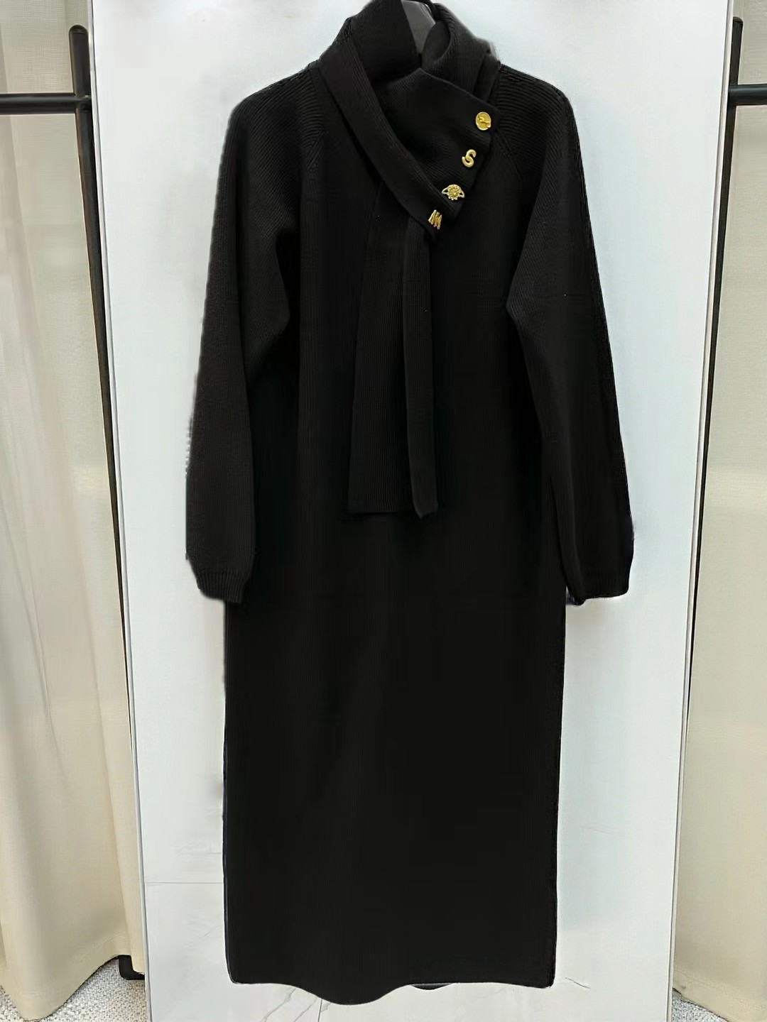 S Fashion Women's Long Sleeve Scarf Dress