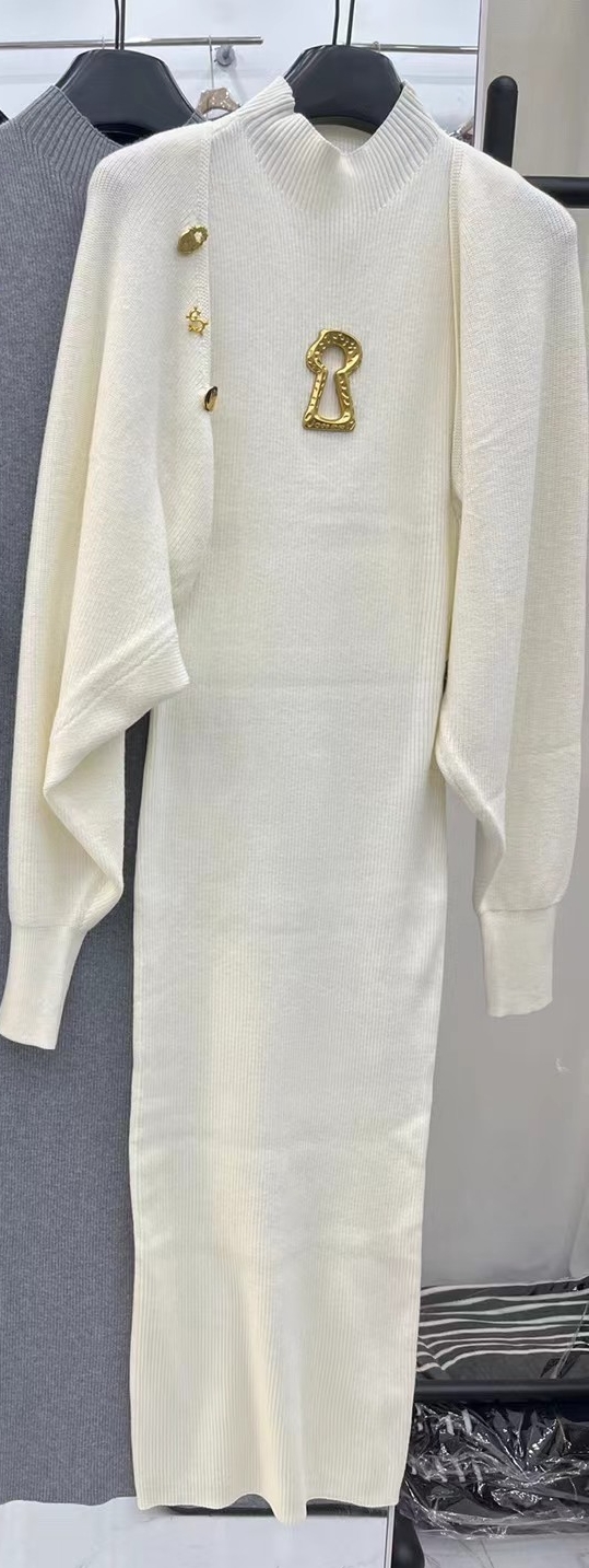 S Fashion Dress+Coat Shawl Two Piece Set