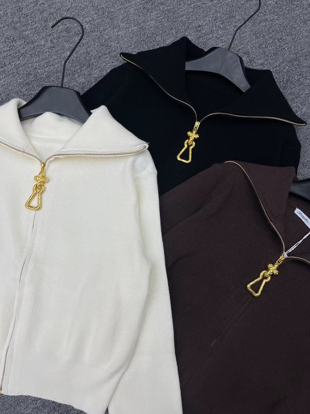 S Fashion Women's Zipper Collar Long Sleeve Jacket