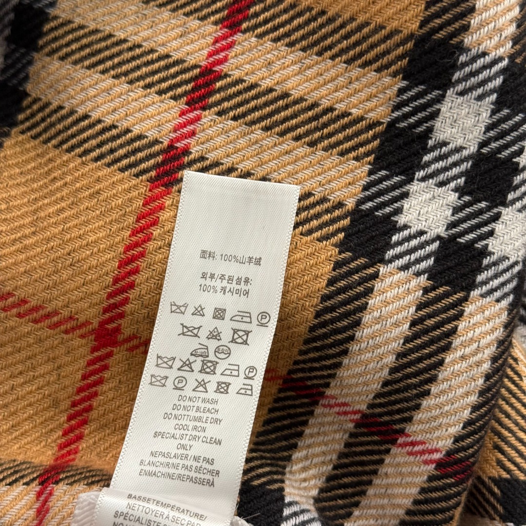 B Classic plaid double-sided tassel woven wool knitted cardigan shawl