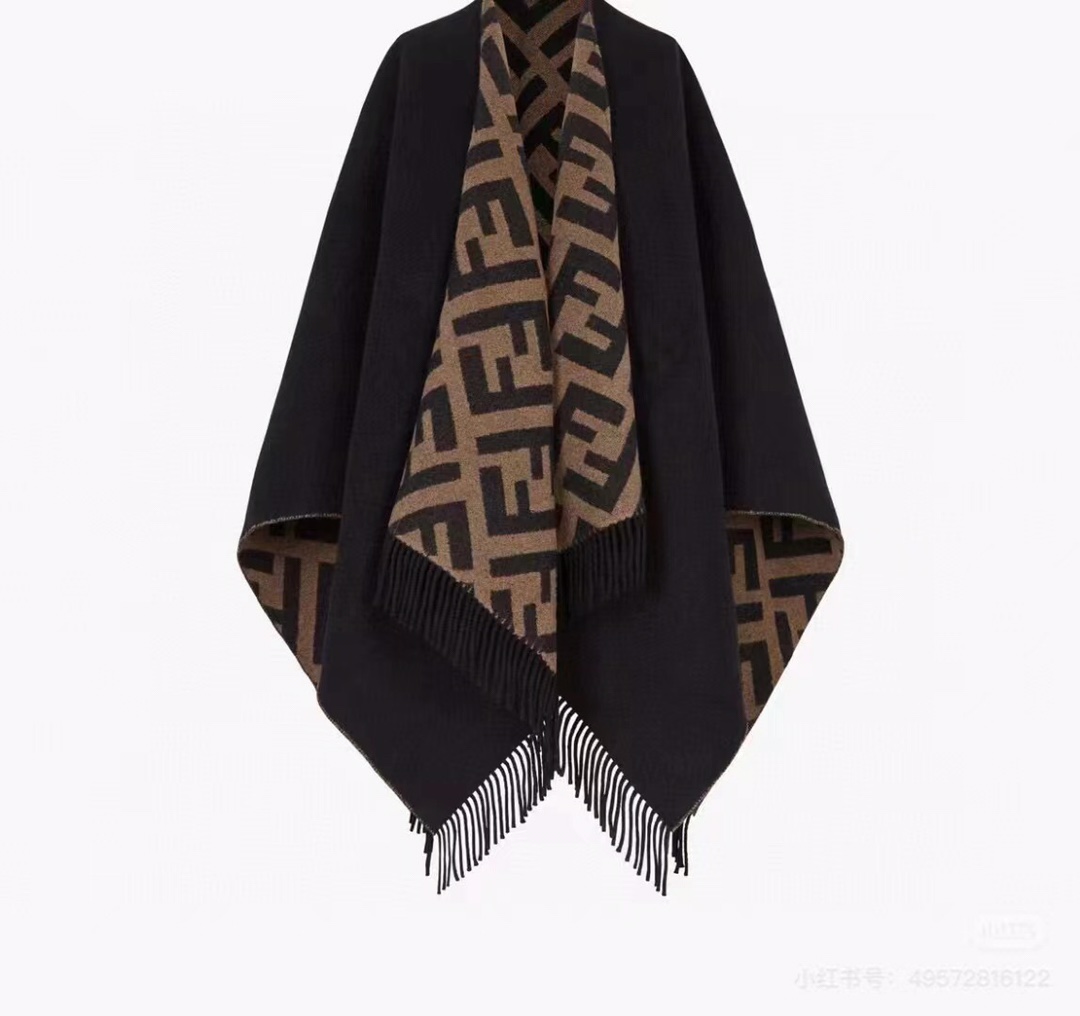 F Cashmere Knit Sweater Shrug Cape