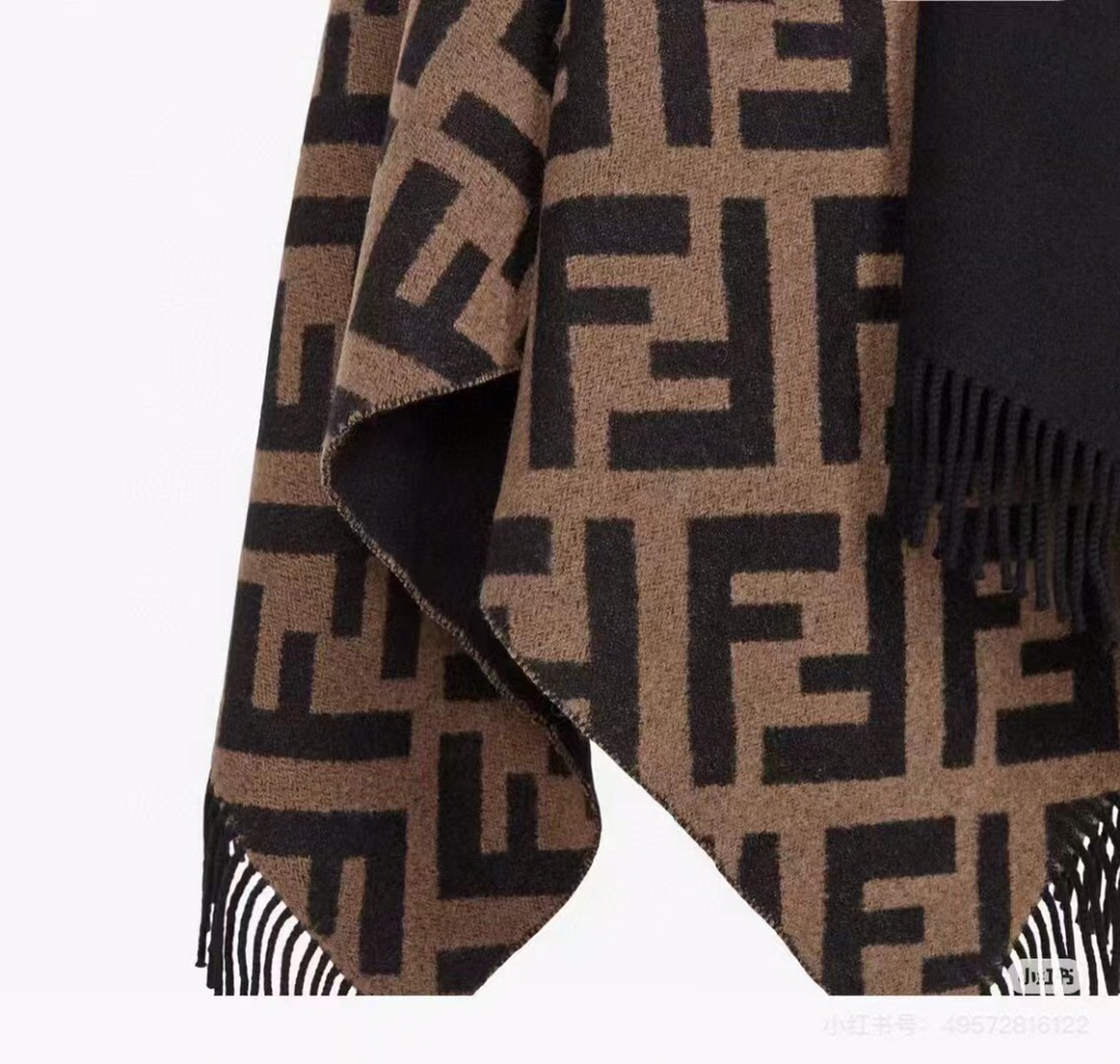 F Cashmere Knit Sweater Shrug Cape