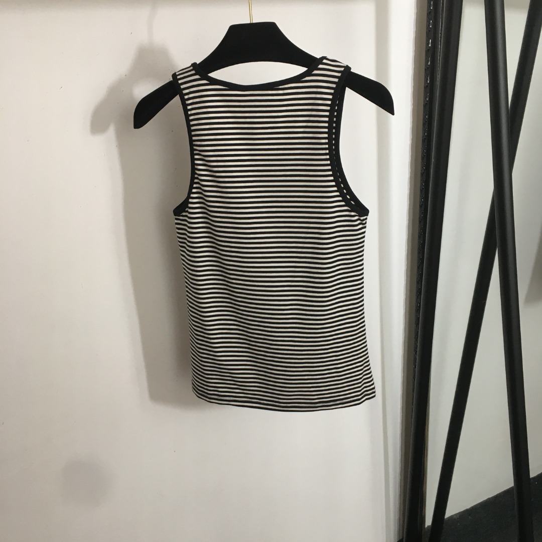 Y Cotton striped slim fit vest