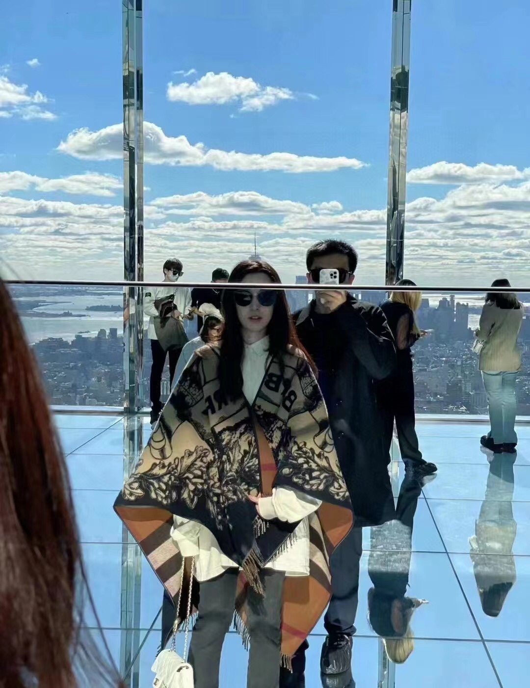 B Tassel edge wool knitted cardigan, double-sided wearing shawl cape