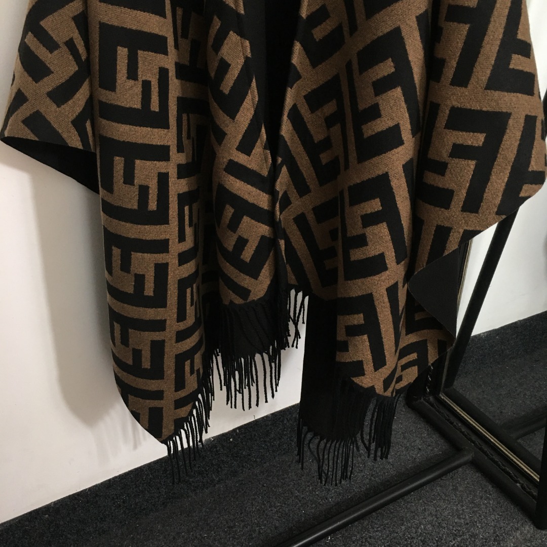 F Cashmere Knit Sweater Shrug Cape