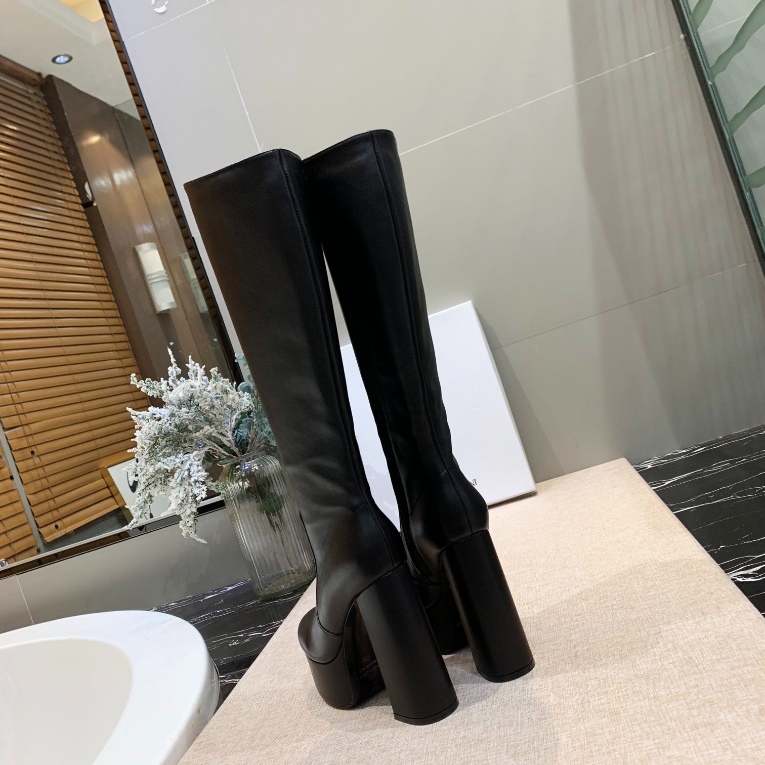 Y design Matte genuine leather High-heel Boots