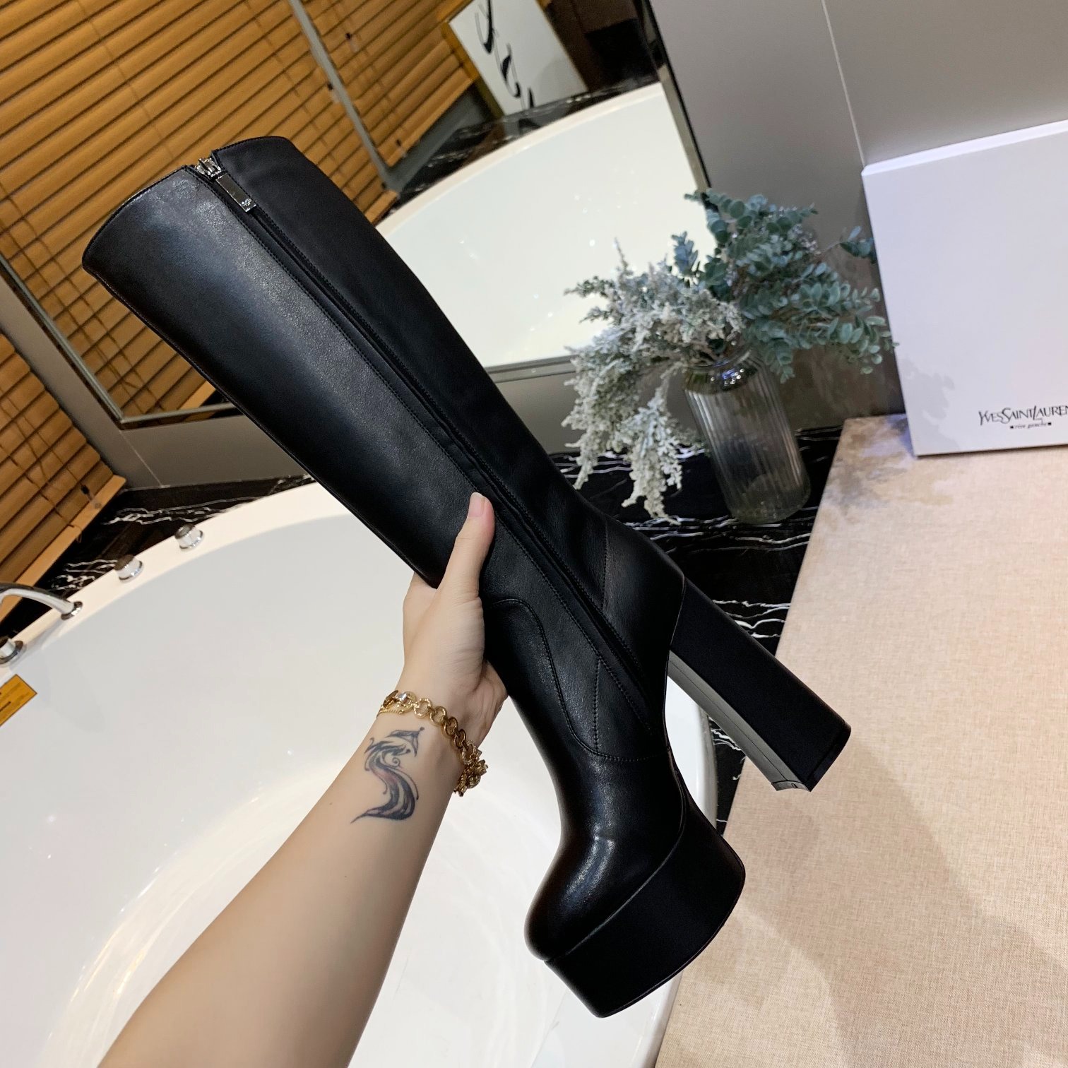 Y design Matte genuine leather High-heel Boots