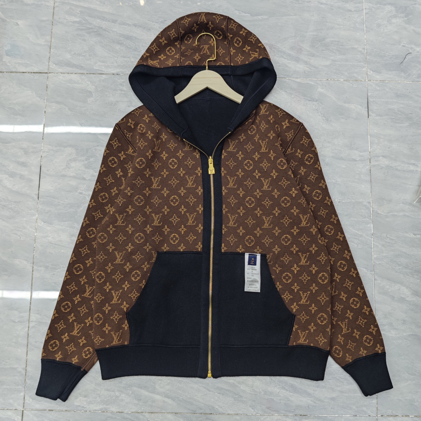 L fashion high-end women's double-sided hooded zipper cardigan jacket