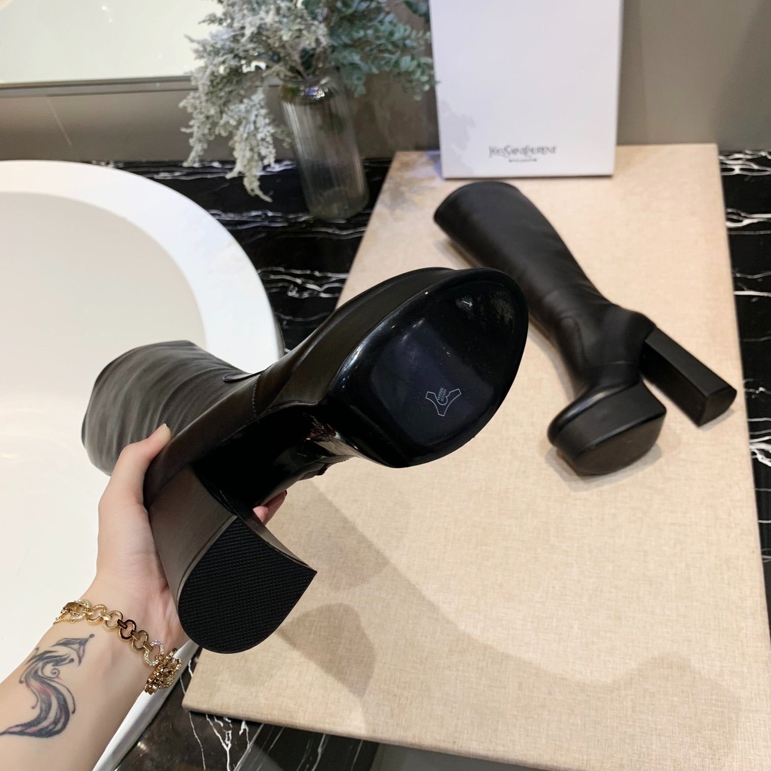 Y design Matte genuine leather High-heel Boots