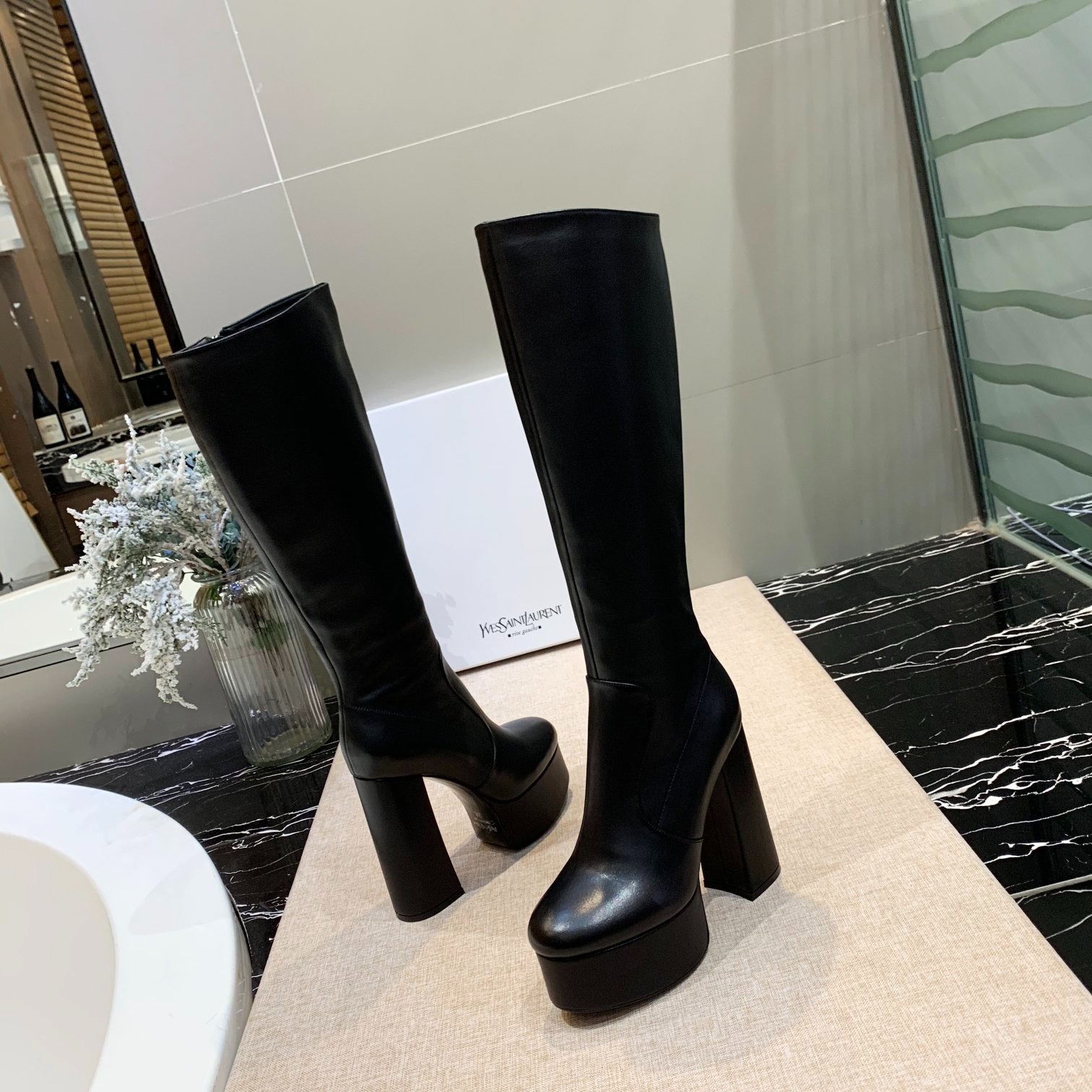 Y design Matte genuine leather High-heel Boots