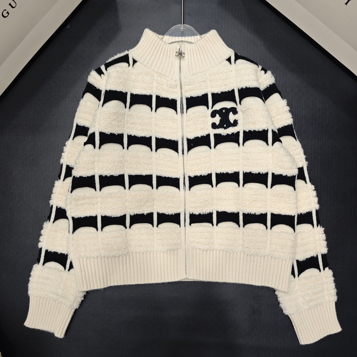 CE fashion high-end women's stand up collar zipper long sleeved cardigan jacket