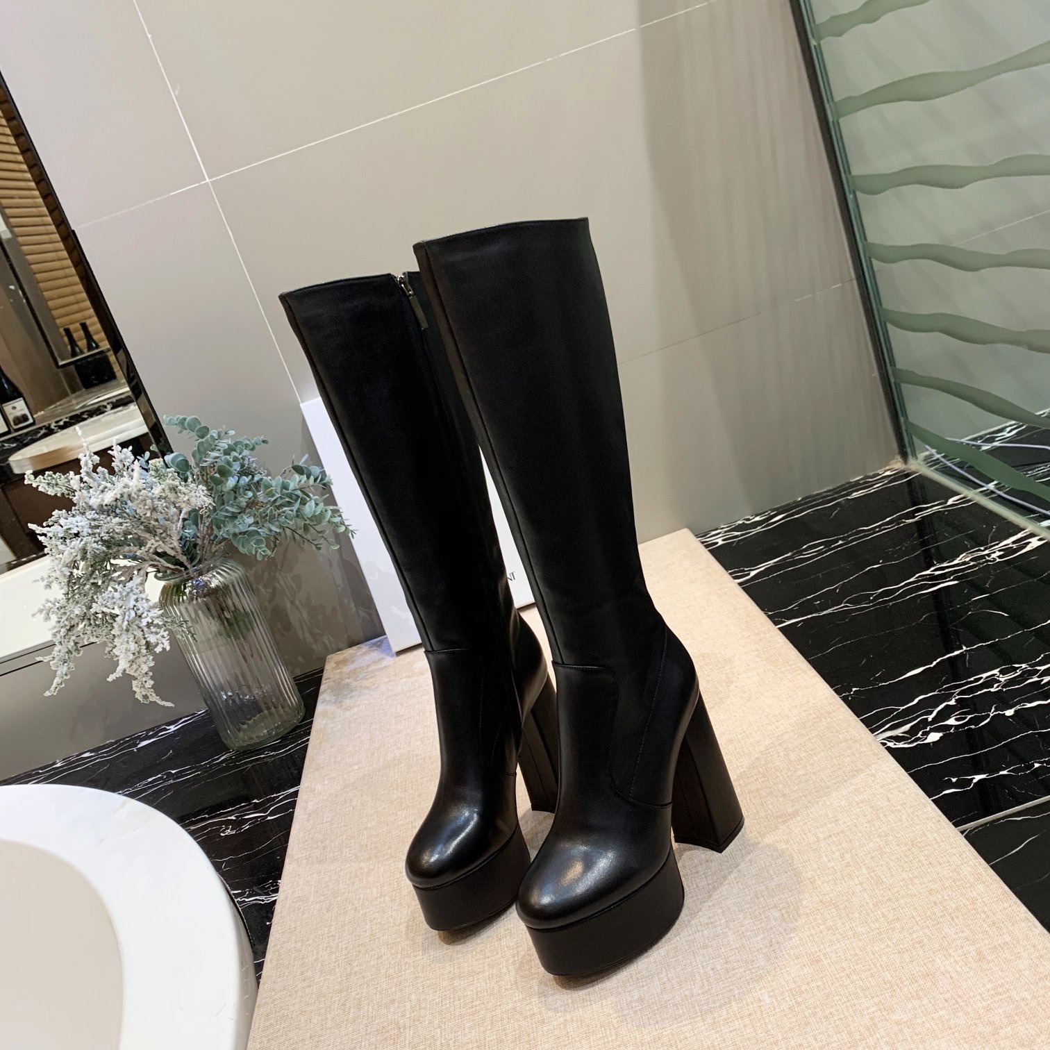 Y design Matte genuine leather High-heel Boots