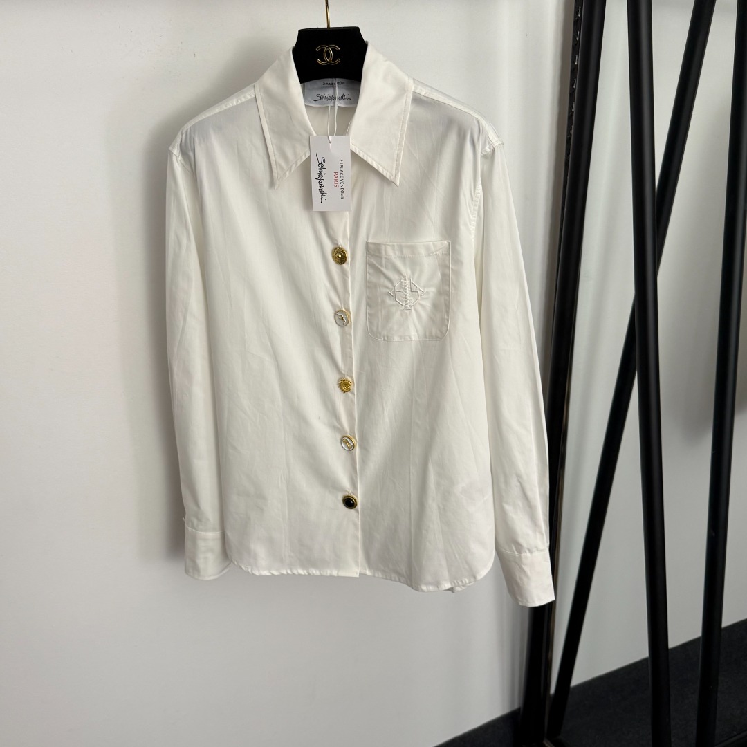 S Long-sleeved pure cotton shirt