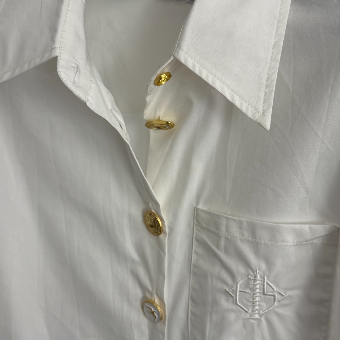 S Long-sleeved pure cotton shirt