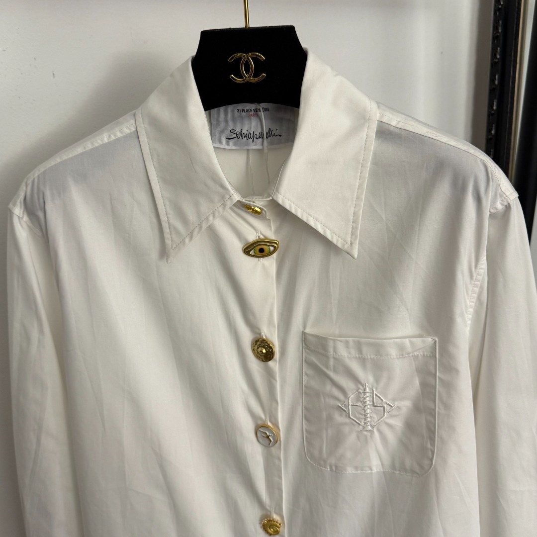 S Long-sleeved pure cotton shirt