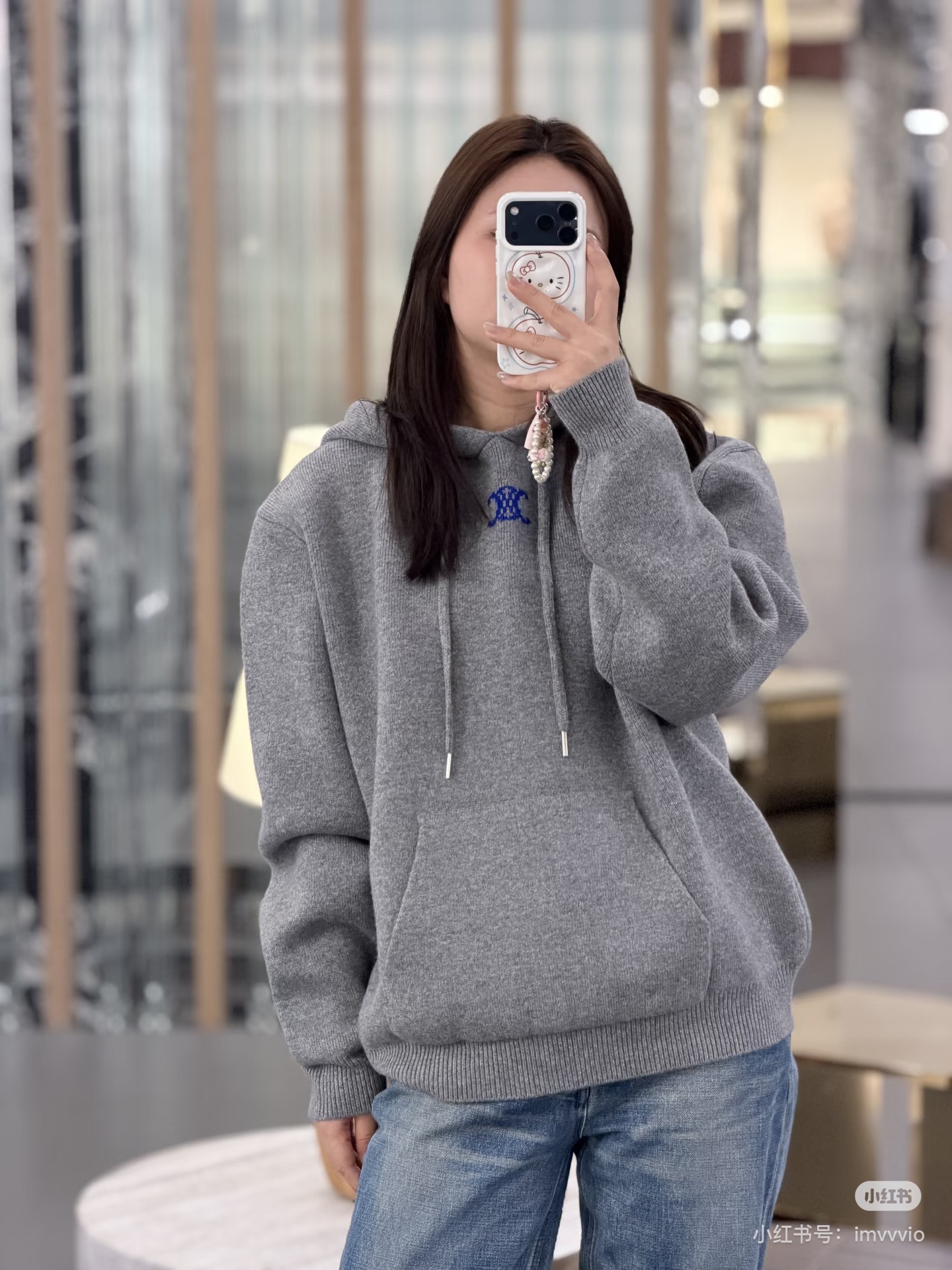 CE fashion casual high-end women's hooded long sleeved wool sweater