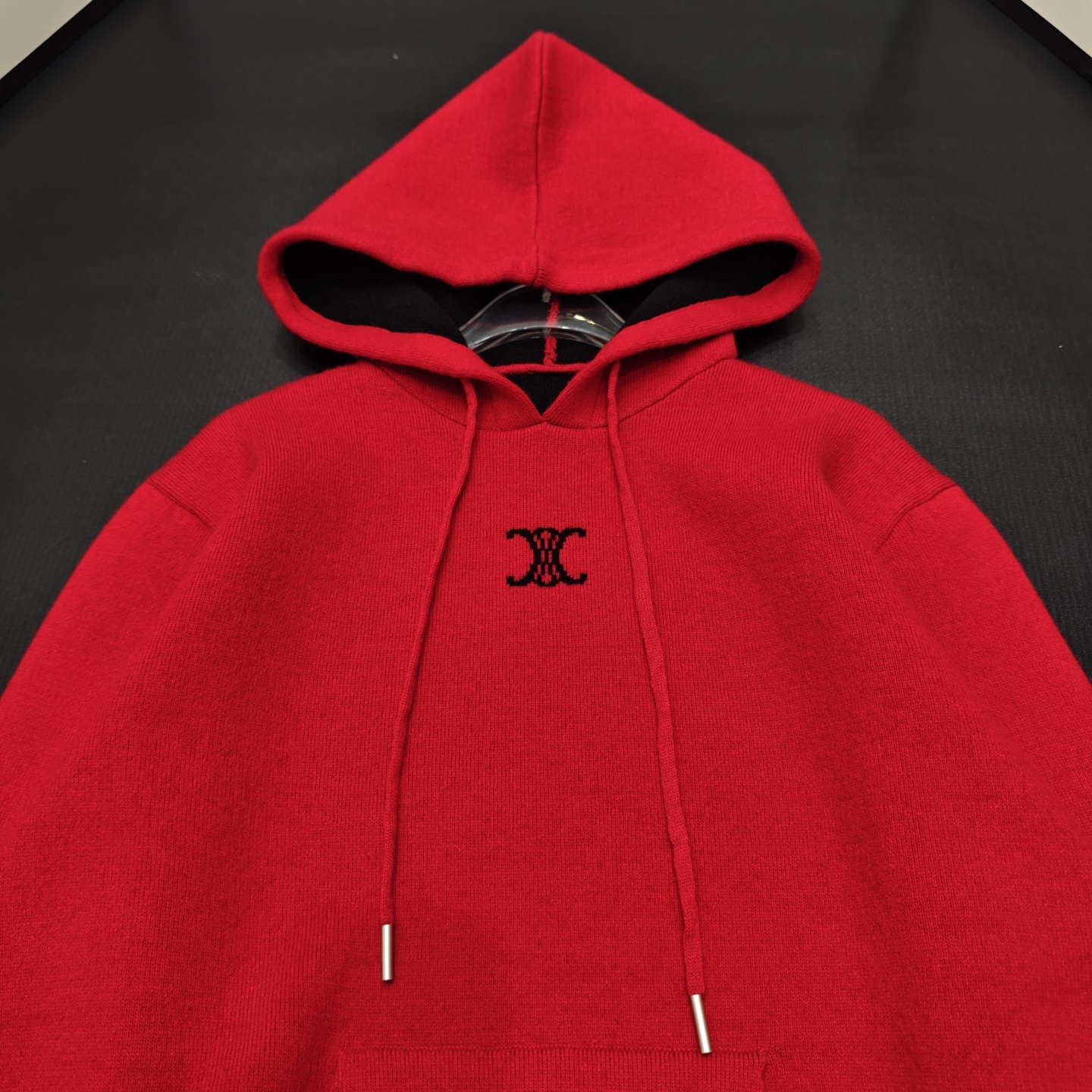 CE fashion casual high-end women's hooded long sleeved wool sweater