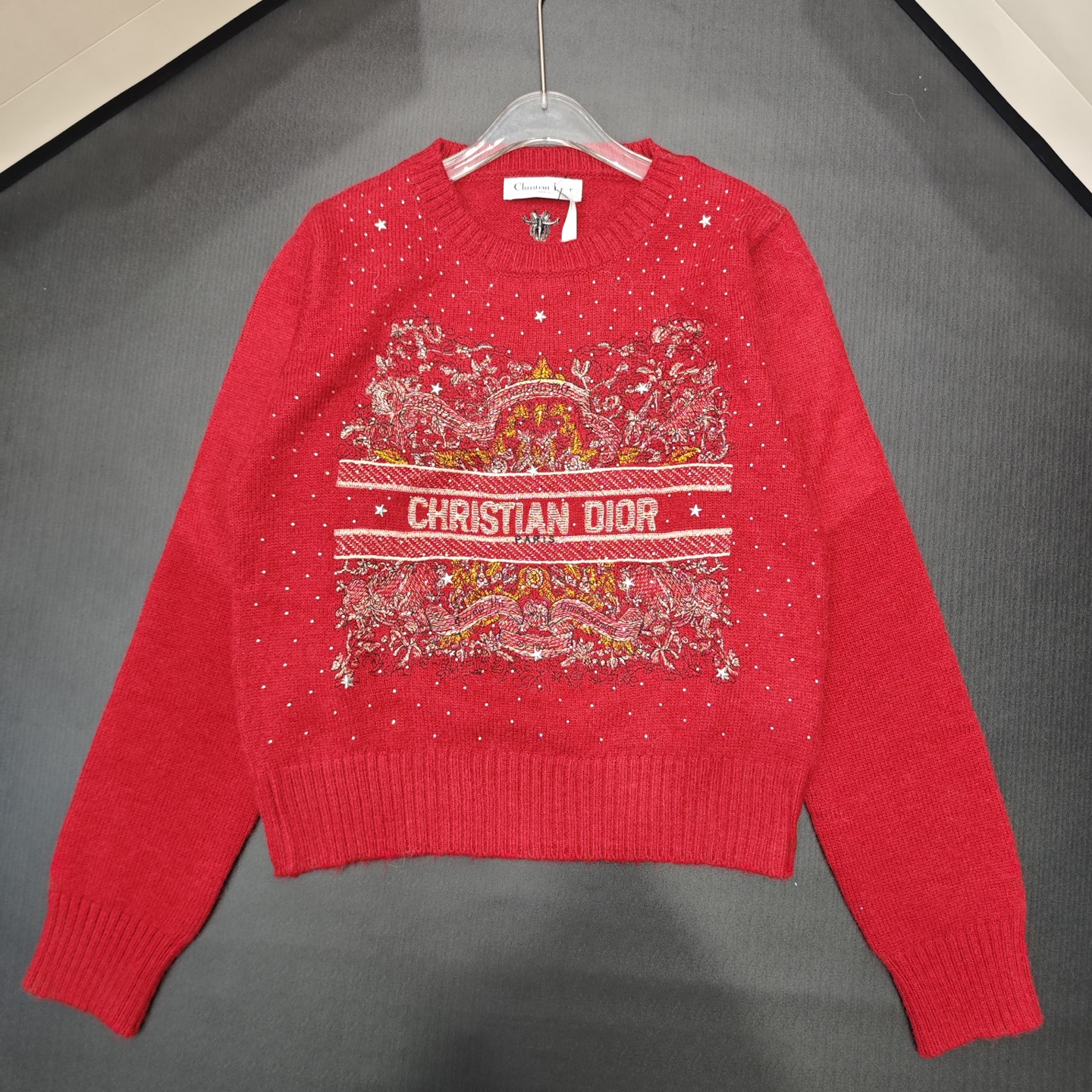 D Fashionable high-end women's printed wool sweater