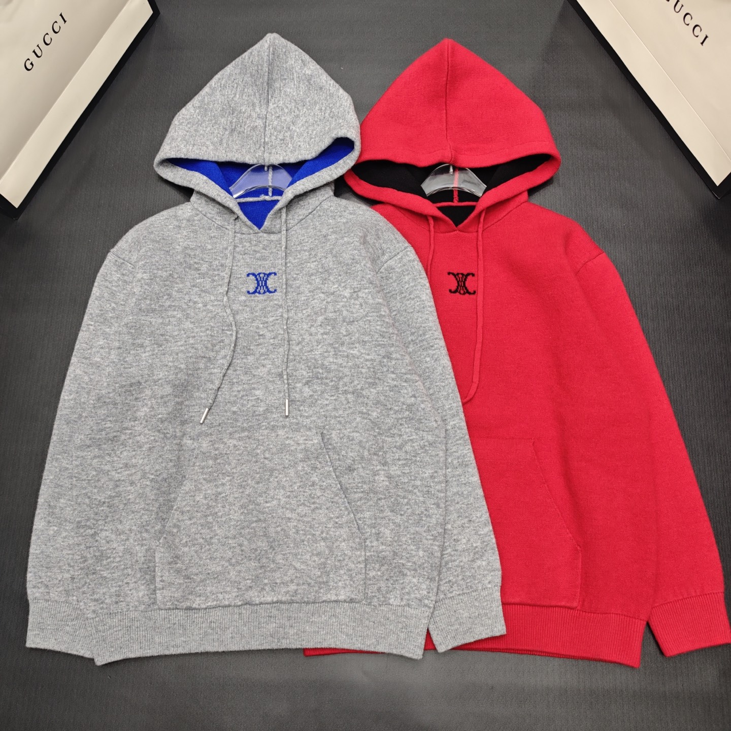 CE fashion casual high-end women's hooded long sleeved wool sweater