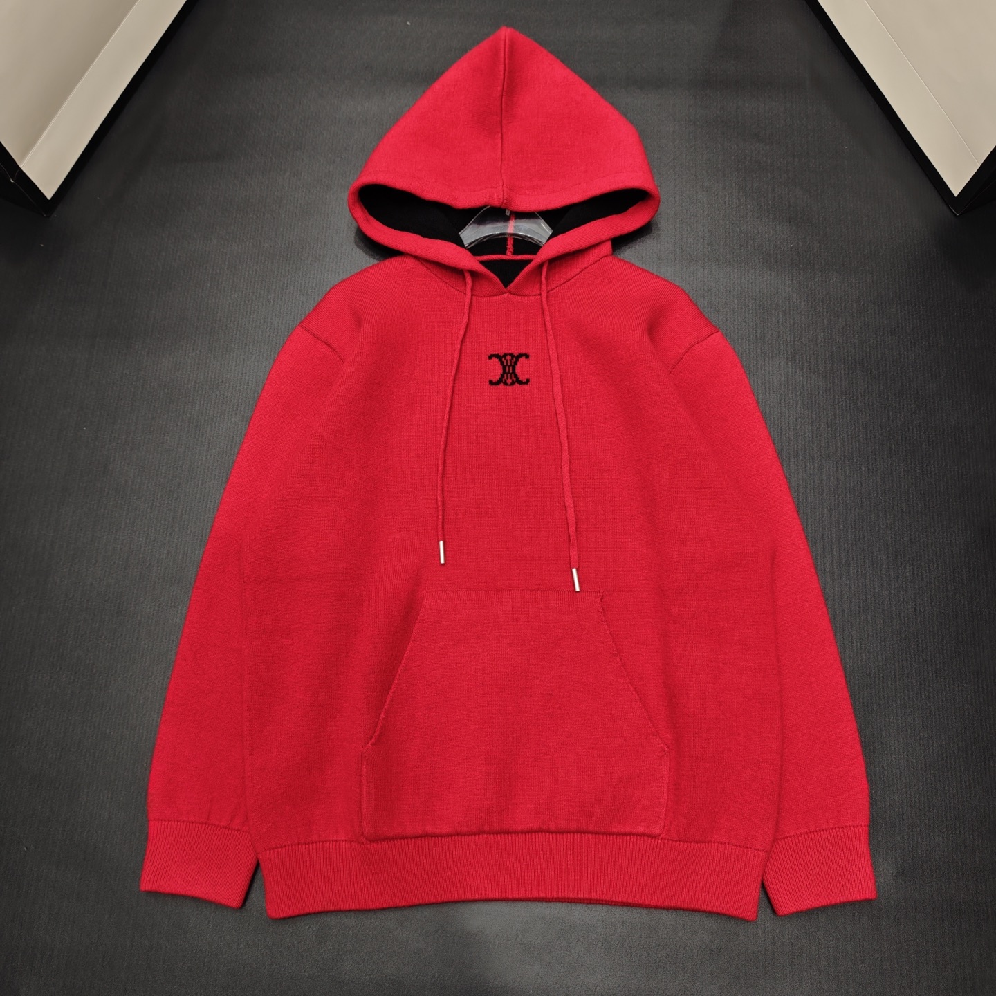 CE fashion casual high-end women's hooded long sleeved wool sweater