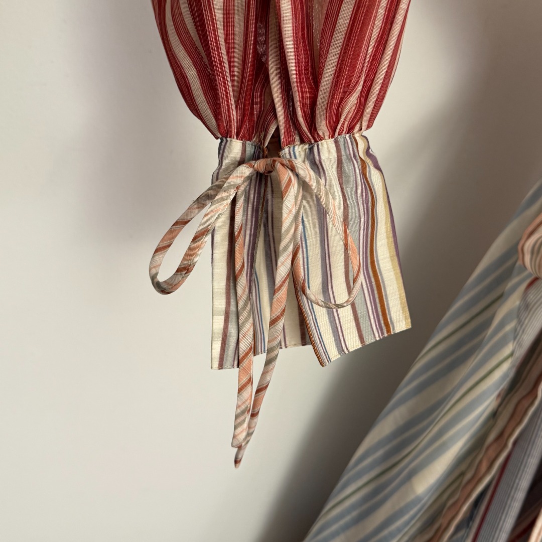 Z Waist up lantern long sleeved shirt dress