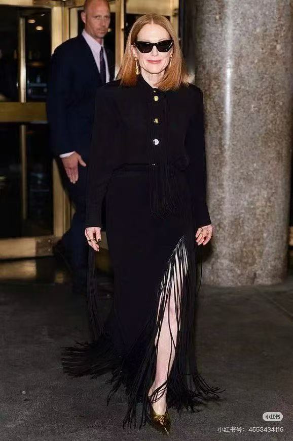 S Tassel lapel long-sleeved shirt