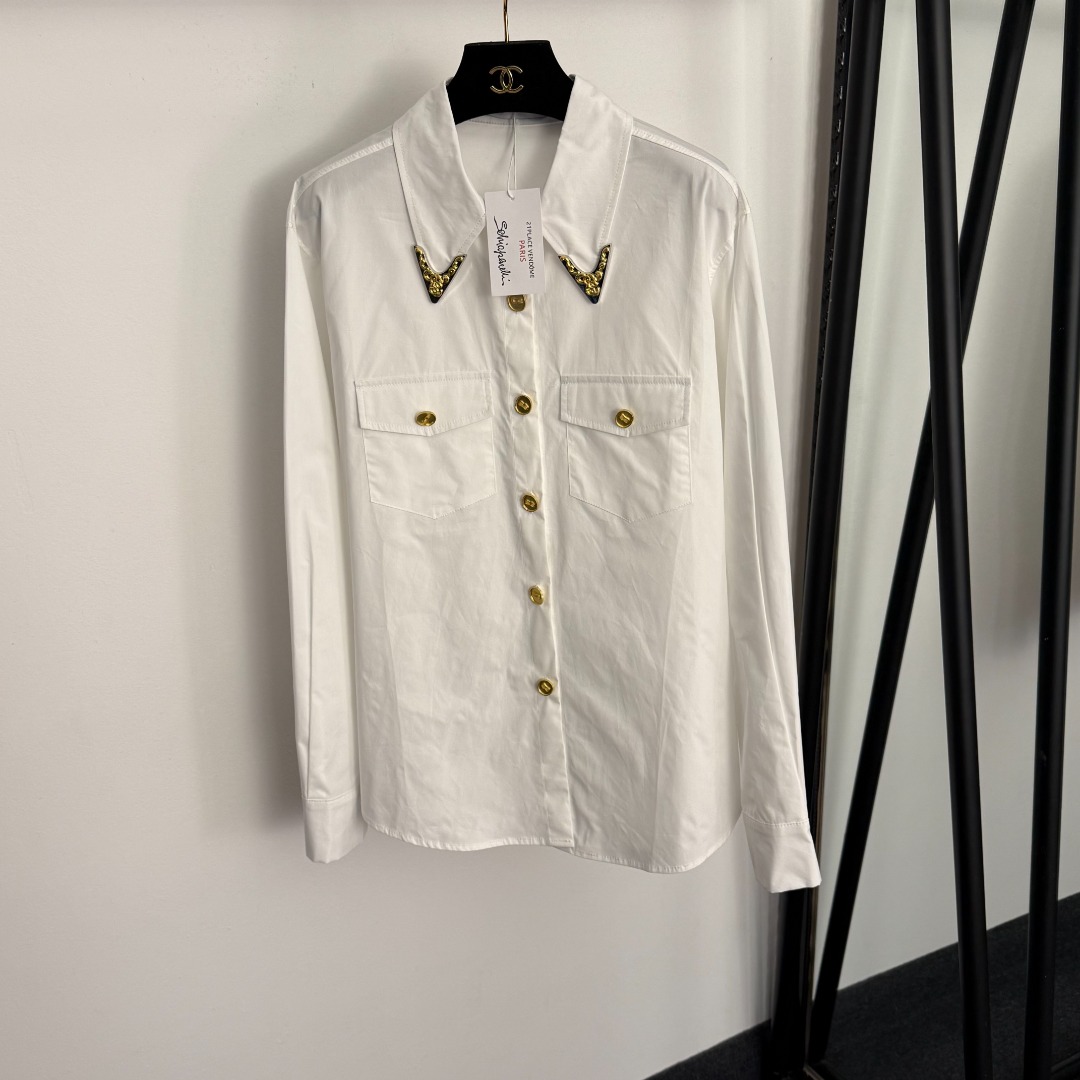 S Long-sleeved pure cotton shirt