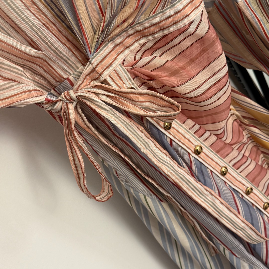 Z Waist up lantern long sleeved shirt dress