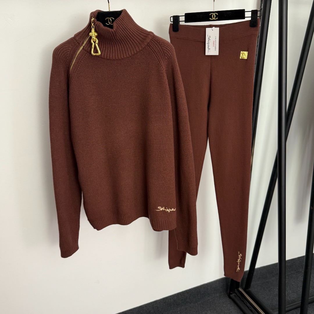 S knitted 2 set Knitted cardigan sweater knit pants