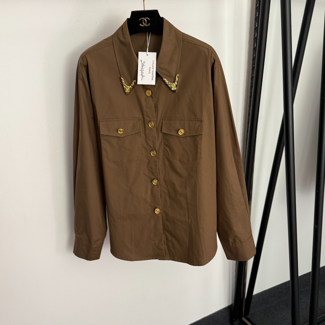 S Long-sleeved pure cotton shirt