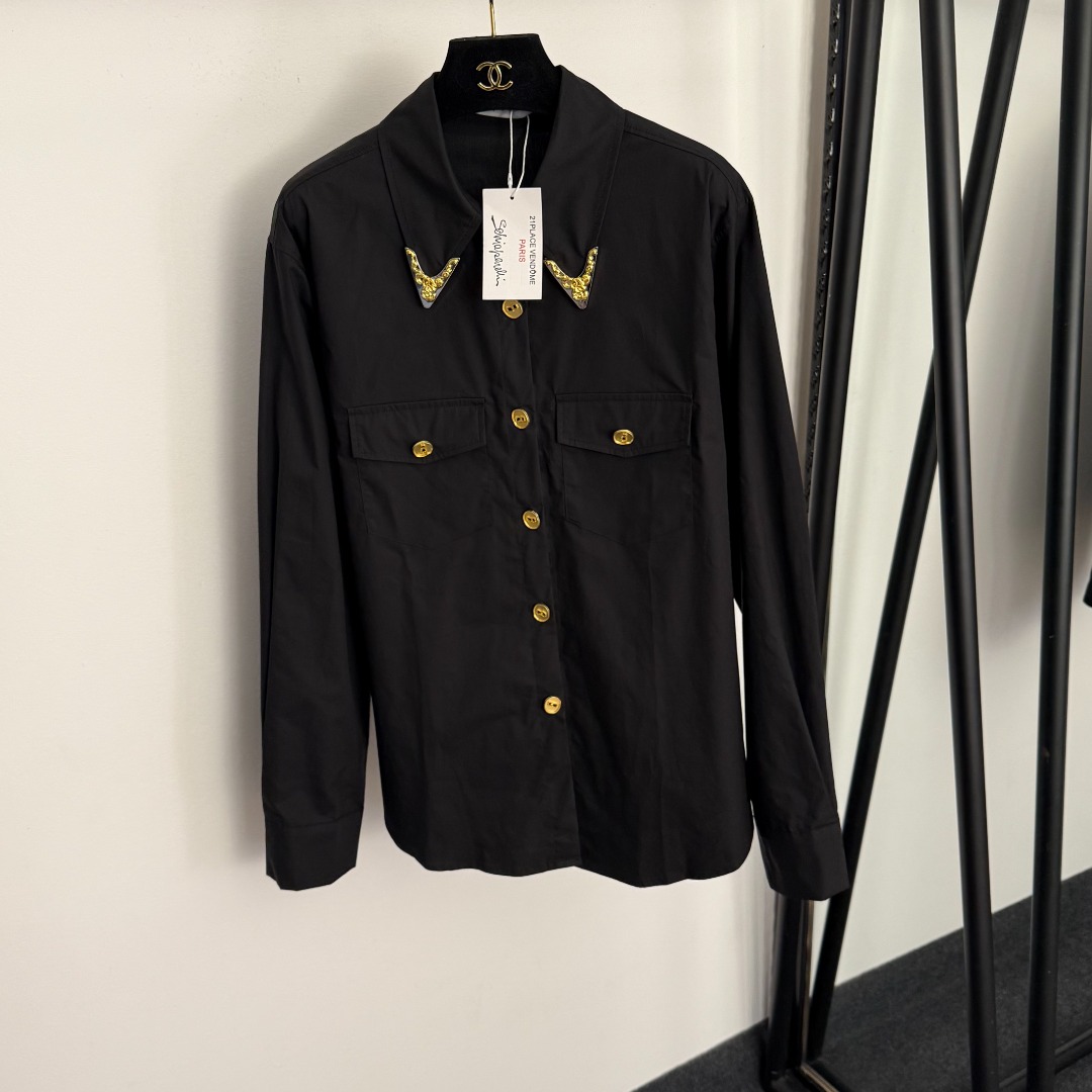 S Long-sleeved pure cotton shirt