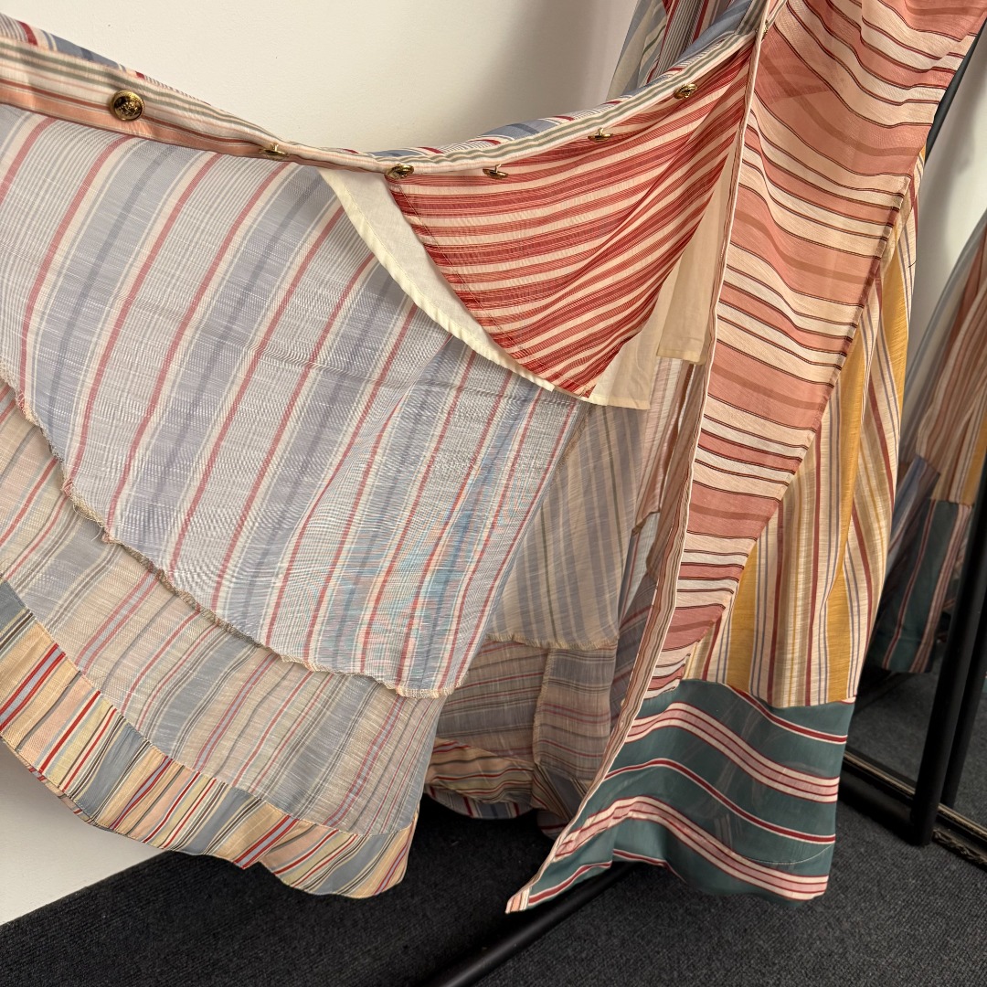 Z Waist up lantern long sleeved shirt dress