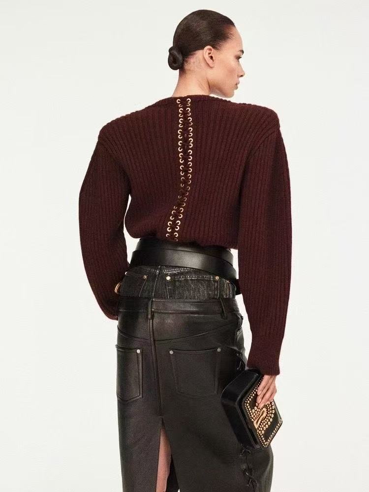 S Long sleeved pullover knitted sweater