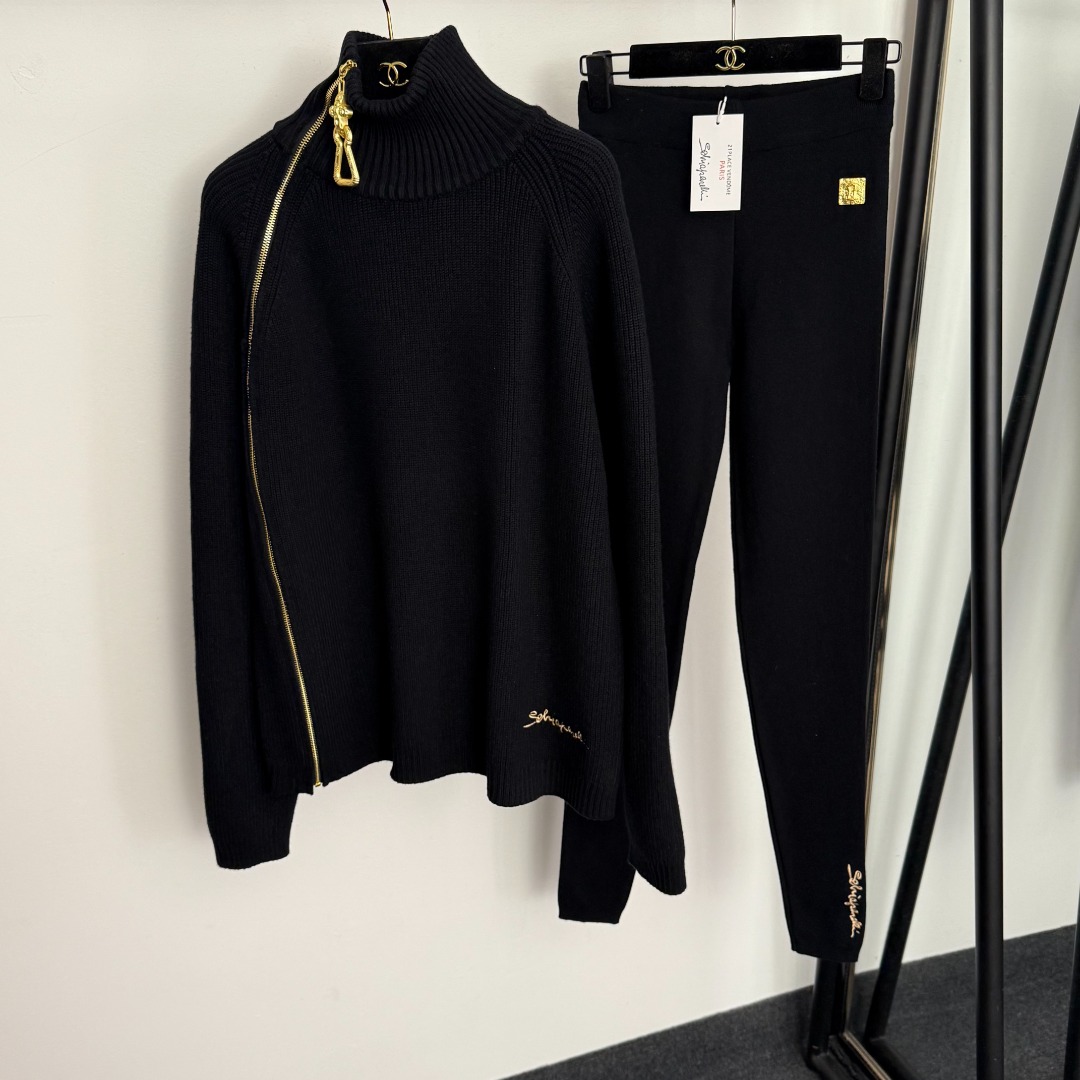 S knitted 2 set Knitted cardigan sweater knit pants