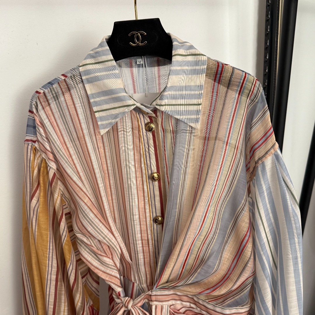 Z Waist up lantern long sleeved shirt dress