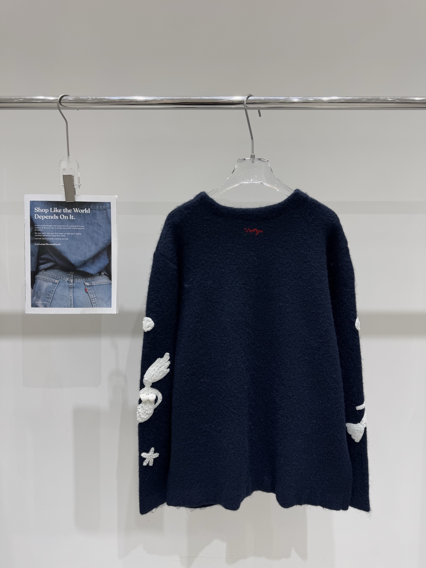 U Fashion Casual Mermaid Shell Embroidered Sweater Cardigan