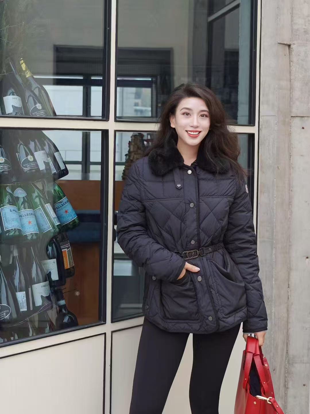 M Detachable Fur-Lined Hooded Long Sleeve Cotton Jacket