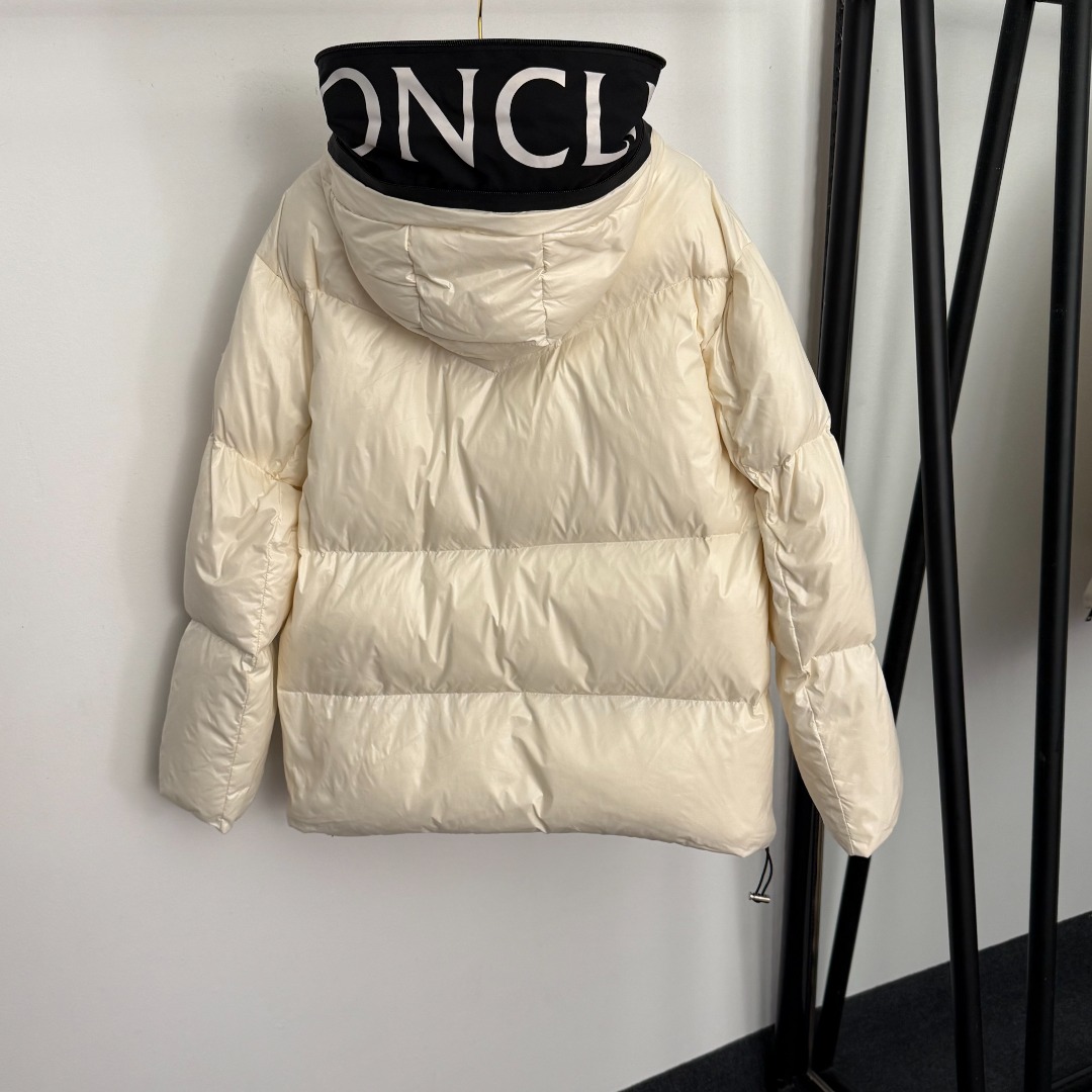 M Printed hooded down jacket