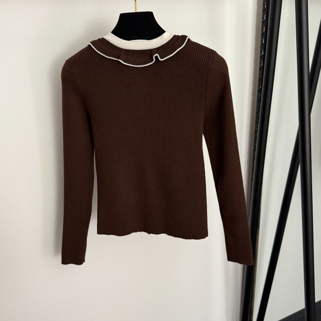 S 3D flower V-neck long sleeved knitted cardigan