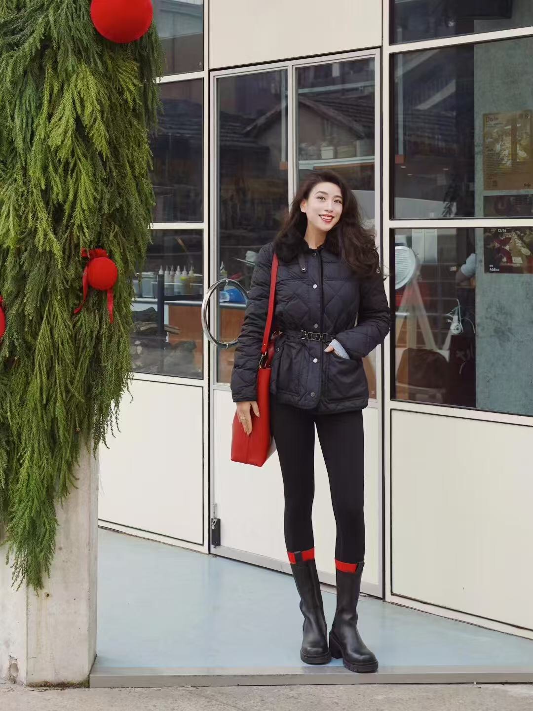 M Detachable Fur-Lined Hooded Long Sleeve Cotton Jacket