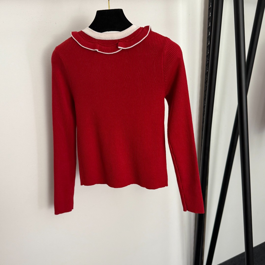 S 3D flower V-neck long sleeved knitted cardigan