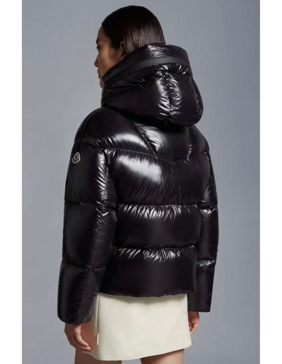 M Printed hooded down jacket