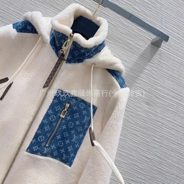 L design wool cardigan with hoodies